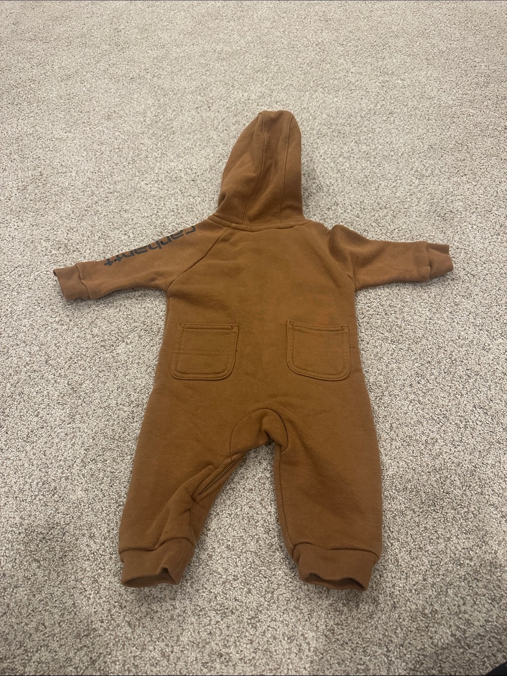 Carhartt Baby Brown Hooded Fleece One-Piece Footie 3 months - Picture 5 of 5